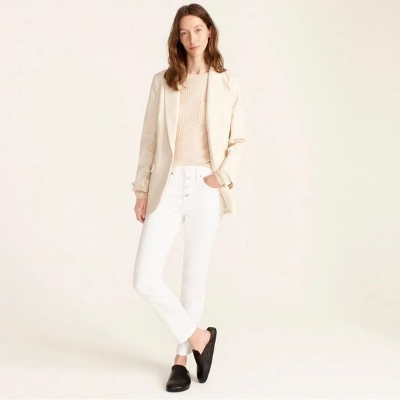 J. Crew Denim - J. CREW Vintage Straight Jeans Exposed Button Fly White Size 24
